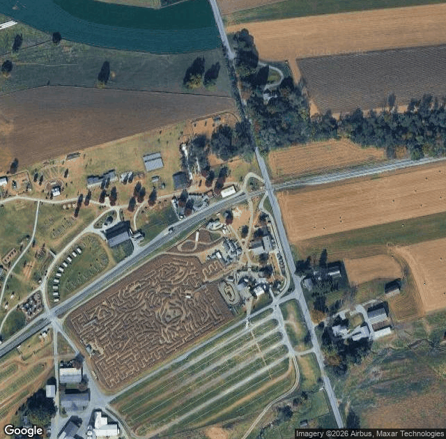 Aerial view of Cherry Crest Adventure Farm in Ronks, PA