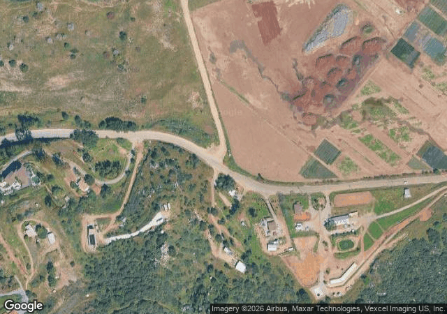 Aerial view of Oma's Family Farm in Lakeside, CA